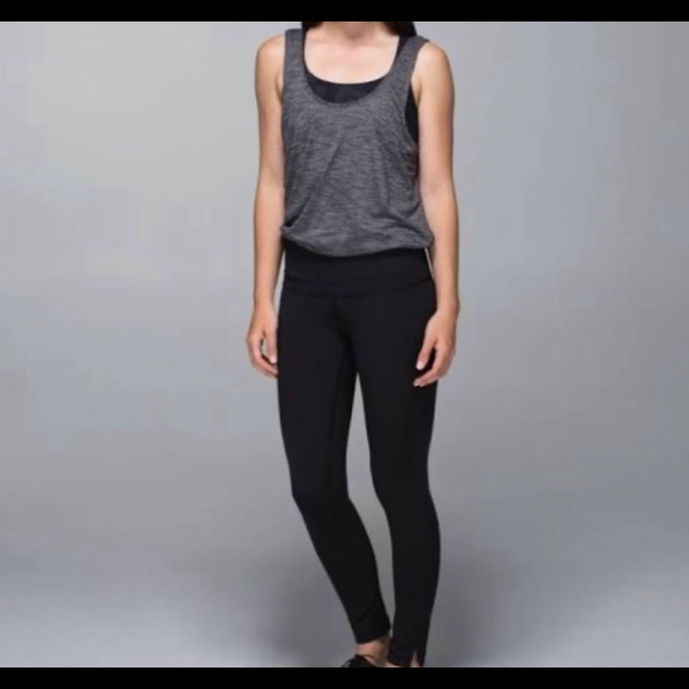 Lululemon Flip Your Dog Onesie Heathered Black / Black Dark Grey size 2